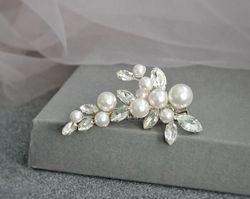 Bridal hair clip pearl / Wedding hair clip / Bridal hair accessory for short hair / Wedding hair piece small / Pearl hai