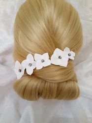 Wedding Set of hair pins, White Hydrangea hair pin, Prom /Wedding hair pin, Wedding Flower Jewelry, Bridal Hair Pins