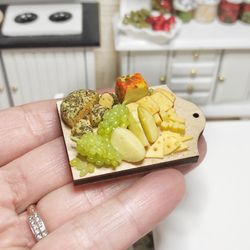 Cheese board, Cheese assortment, realistic cheese, polymer clay, Cheese for doll, miniature, mini food, food for dolls