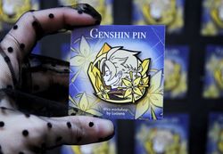 FREE SHIPPING Albedo Genshin Impact inspired hard enamel pin