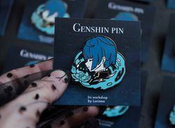 FREE SHIPPING Xingqiu Genshin Impact inspired hard enamel pin