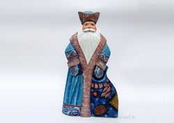 Wooden painted Santa Claus, Russian Ded Moroz, Grandfather Frost, Christmas gift, russian souvenir, 9.5 inch