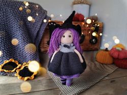 Amigurumi Doll Witch crochet pattern. Halloween doll crochet pattern