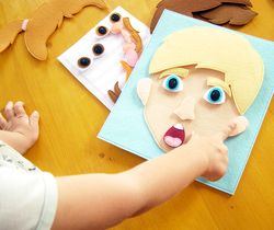 Make a face toy, Emotions play mat, personalized gift