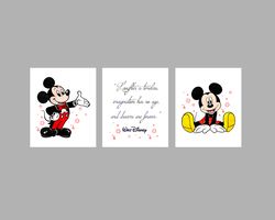 Mickey Mouse Set Disney Art Print Digital Files nursery room watercolor