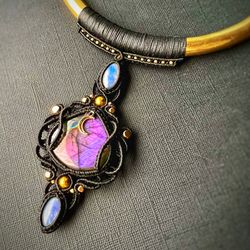 Labradorite Choker, Moontone Necklace, Statement Necklace, Boho Jewelry, Ethnic Necklace, Women Necklace, Handmade Jewel