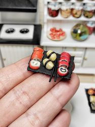 Realistic sushi and rolls for dollhouse, food for dolls, Japanese food, mini food, japanese food for dollhouse, micro