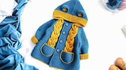 KNITTING PATTERN Jacket "Pumpkin"  for Baby Child/ Baby Cardigan / Hooded Jacket / Baby Coat / 7 Sizes