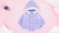 KNITTING PATTERN PDF: Baby Cardigan with bubbles "Gummi Bear" /Baby Jacket / Baby Overall / Baby Sweater / 7 Sizes
