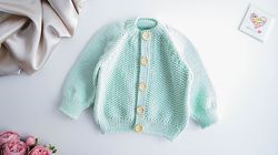 KNITTING PATTERN: Cardigan "Mint" PDF / for Baby and Child / Baby Jacket/ Sweater / 6 Sizes