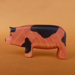 Wooden pig toy - Wooden farm animals - Wooden toys - Gift for kids
