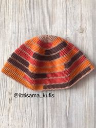 Handmade crochet kippah kufi hat