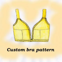 Custom bra pattern, Front fastening bra pattern, Margaret, Front closure bra pattern, Front clasp bra pattern