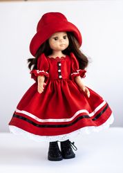 Paola Reina dress, shoes, hat, underwear, Paola Reina clothes, 13 inch doll clothes, 32 cm doll clothes, Doll fashion