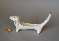 Dog ring holder Ring display stand Dog figurine Jewelry Organizer Dachshund  Gift for her ,Abstract art animals