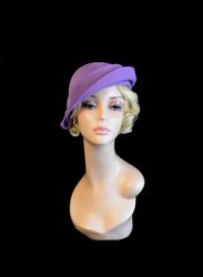 lilac purple vintage hat, 1920s style hat, winter hat, 1930s hat, 1940s hat