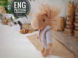 Amigurumi Horse Crochet Pattern. Crochet stuffed horse pdf tutorial