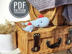 Amigurumi Whale Crochet pattern. Amigurumi fish Crochet tutorial. Keychain crochet pattern