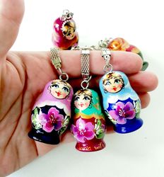 A set of key chains 5 pieces For Russian Doll Keys For Women, Birthday Gift, Car Accessories in Boho style