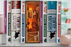 Sherlock Holmes Book Nook/ Sherlock Holmes Shelf Insert/ DIY Kit, book nook shelf insert diorama/Sherlock Holmes Decor