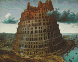 PDF Counted Vintage Cross Stitch Pattern | The" Little " Tower Of Babel | Peter Brueghel the Elder 1563 | 5 Sizes