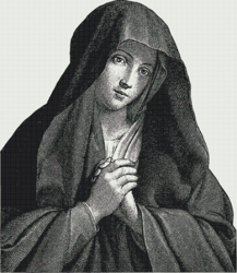 PDF Counted Vintage Cross Stitch Pattern | The Virgin Mary | 6 Sizes