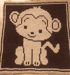 loop yarn finger knitted monkey blanket pattern pdf download