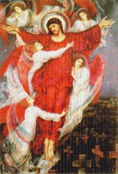 PDF Counted Vintage Cross Stitch Pattern | The Red Cross | Evelyn de Morgan 1918 | 5 Sizes