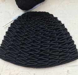Warm beanie hat crochet unisex original, Winter kufi skullcap in solid colors
