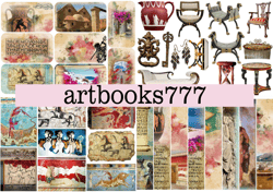 Greece Ephemera, Scrapbooking, Digital Paper, Book Decoration, Tag, Card Envelope, journal