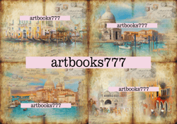 Venice, scrapbooking, digital paper, sheets for book, journal