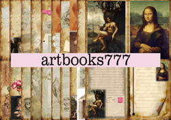 Leonardo, scrapbooking, digital paper, sheets for book, journal