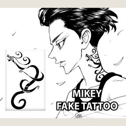 Temporary Mikey neck tattoo from anime and manga Tokyo Revengers for fans of Japan culture and for cosplay