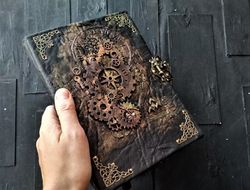 Steampunk notebook for sale Custom steampunk journal handmade aged paper
