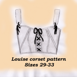 Overbust corset pattern plus size, Louise, Sizes 29-33, Historical corset pattern, Regency pattern, Empire pattern