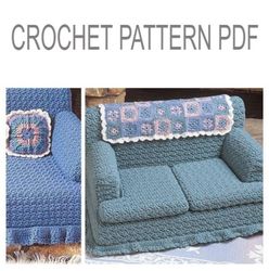 PDF Crochet Pattern | Sofa for Cat | Sofa for Little Dog | Sofa for Dolls | 3 Designs