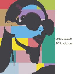 Abstraction cross stitch Girl cross stitch PDF pattern Modern embroidery Instant dowbload /5/