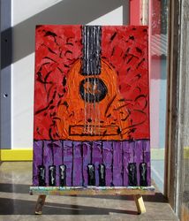 Guitar Painting New Orleans Original Artwork Music Jazz Art Rock Wall Art