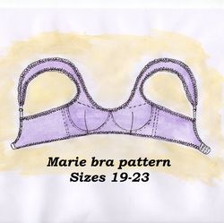 Wired bra pattern for small bust, Marie, Sizes 19-23, Balcony bra pattern, Bra making supplies, Cotton lingerie pattern