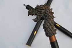 Antique Walking Stick Dragon Head Handle Wooden Cane Victorian Style Gift Item,Christmas Gift