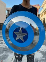 Captain America Shield Costume Co Avengers Stealth Blue Shield,Marvels Avengers Cosplay Metal Shield Prop Battle Hallowe