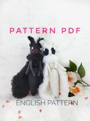Moth crochet PATTERN  in english. Luna, Mothman ornament PDF. Moth Amigurumi pdf pattern. Animal moth Pdf. Moth DIY.