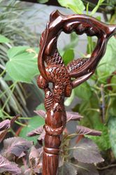 Eagle Holding Fish In mouth Wooden Carved Cane handmade wood crafted comfortable handle hand carved cane for man Best Gi