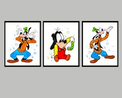 Goofy Disney Set Art Print Digital Files nursery room watercolor