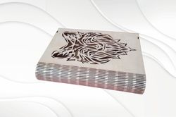 Jewelry box with fox pattern, laser cutting design. Svg Dxf cut files, glowforge project.