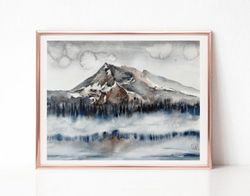 Neutral Abstract art, Mountain Painting, Original Art, Landscape Watercolor Painting, Best Wall Art for Living Room