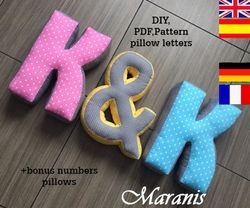 Letter Pillows Pattern, Personalised Cushion, Name Cushion, Word Pillows, Name Pillows, Gift Pattern