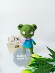 Frog Crochet pattern, PDF amigurumi crochet pattern, frog plush toys