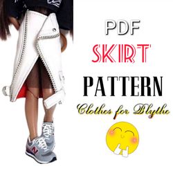 Skirt PATTERN PDF for Blythe doll.