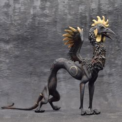 Basilisk Gryphon Original creature Figurine Sculpture Art doll Toy animal